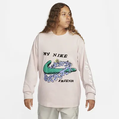 Nike Mens Long Sleeve Max 90 Shapes T-Shirt - Pink/Green