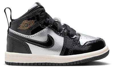 Jordan Boys AJ 1 Mid SE Uni - Boys' Toddler Shoes Black/Silver/Gold