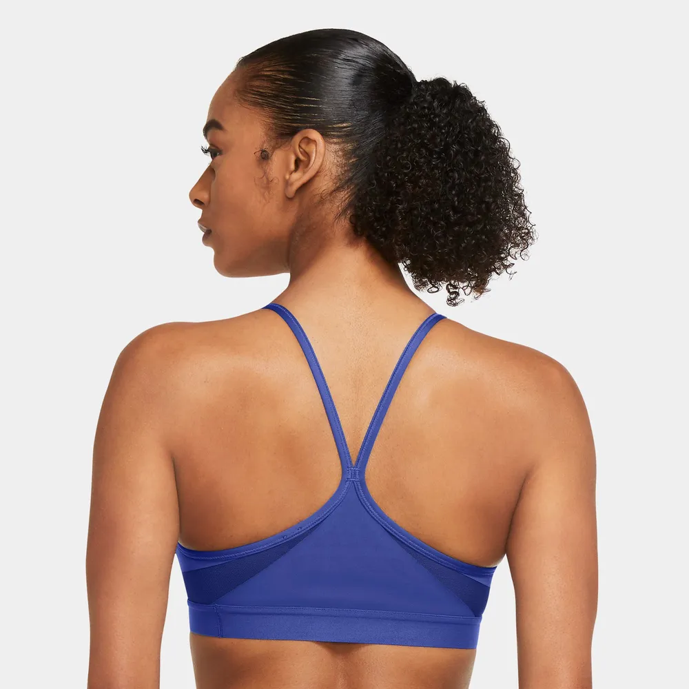 Nike Womens Nike Indy V-Neck Bra - Womens Blue Size L