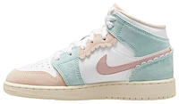 Jordan Girls Air 1 Mid SE - Girls' Grade School Shoes Pink Oxford/Jade Ice/White