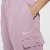 Nike Girls Nike NSW Cargo Star Pants - Girls' Grade School Plum Dust/White Size L