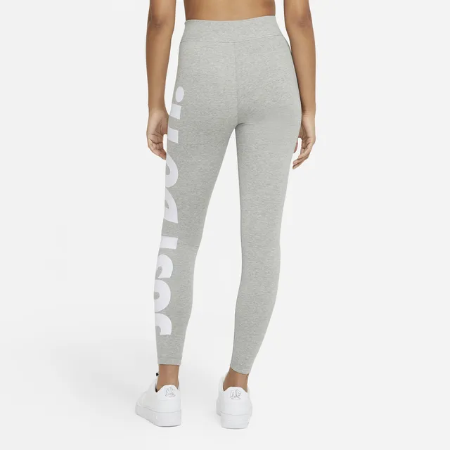 Nike Womens Nike NSW Essential GX Leggings - Womens White/Dk Grey Heather  Size XS