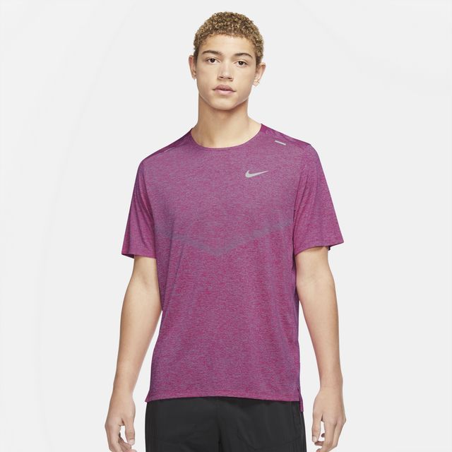 Nike Men's Dri-Fit Rise 365 Short Sleeve Running T-Shirt, XL, Active Pink