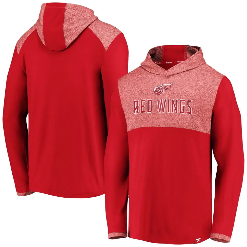 Fanatics Red Wings Iconic Marbled Clutch Pullover Hoodie - Men's