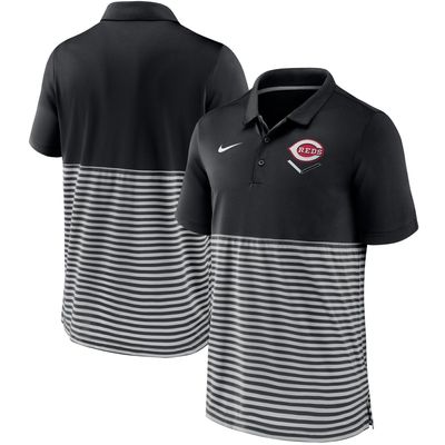 Nike Reds Home Plate Striped Polo - Men's