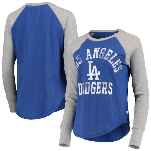 Touch Dodgers Waffle Raglan Long Sleeve T-Shirt - Women's