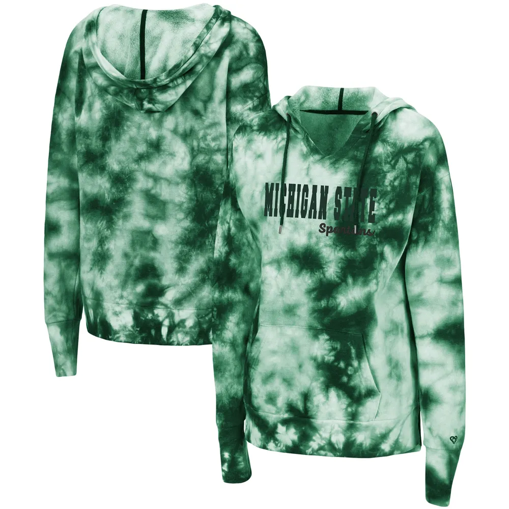 Colosseum Michigan State Shavonee Tie-Dye Pullover Hoodie - Women's