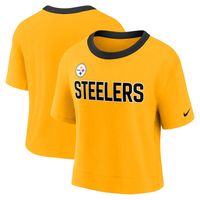 Nike Steelers High Hip Fashion Cropped Top - Women's