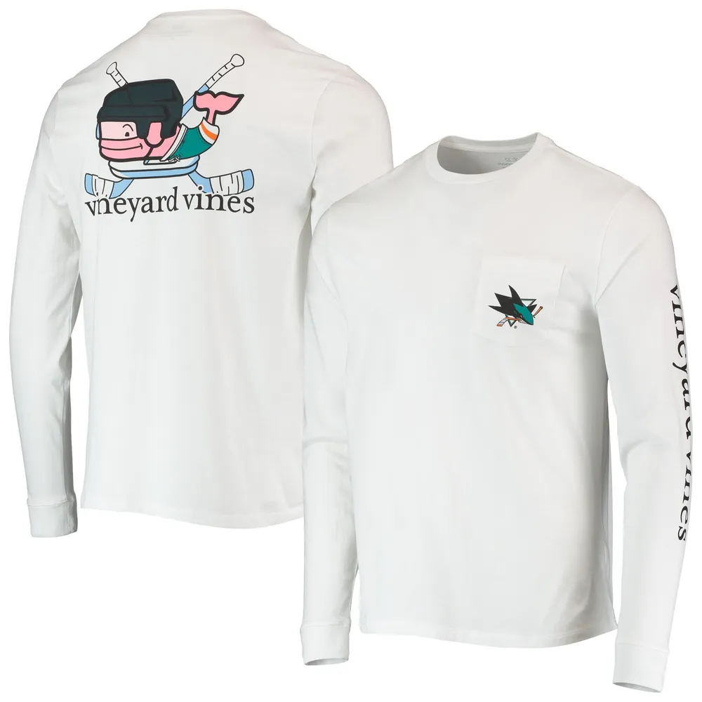 Vineyard Vines Sharks Hockey Helmet Pocket Long Sleeve T-Shirt - Men's