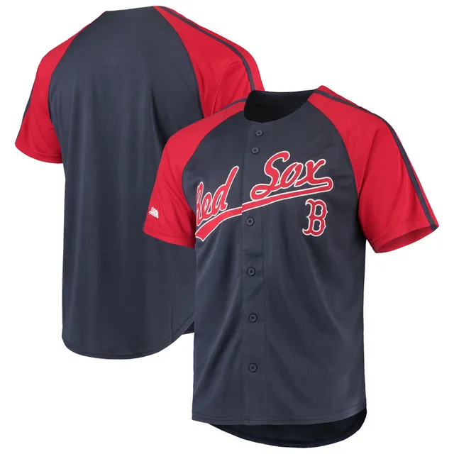 Lids Boston Red Sox Stitches Button-Down Raglan Replica Jersey - Navy