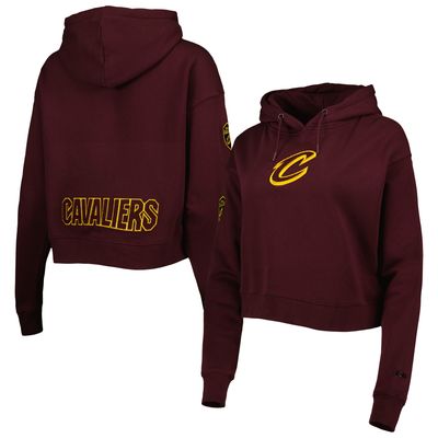 Pro Standard Cavaliers Classic Fleece Cropped Pullover Hoodie - Women's