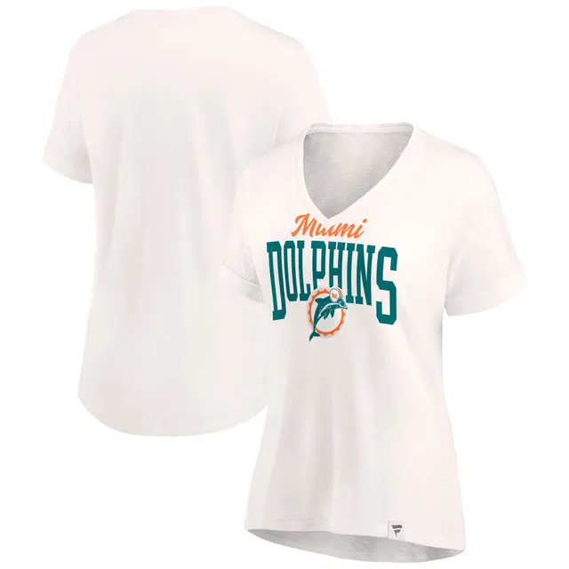 Women's Fanatics Branded Tua Tagovailoa Aqua Miami Dolphins Player Icon  Name & Number V-Neck T