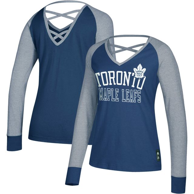 Women's Fanatics Branded Blue/White Toronto Maple Leafs Spirit Jersey Long  Sleeve T-Shirt