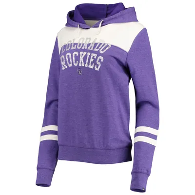 New Era Rockies Colorblock Pullover Hoodie - Women's