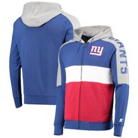 Starter Giants Playoffs Color Block Full-Zip Hoodie - Men's