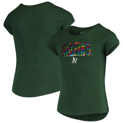 5th & Ocean by New Era Athletics Split Glitter T-Shirt - Girls