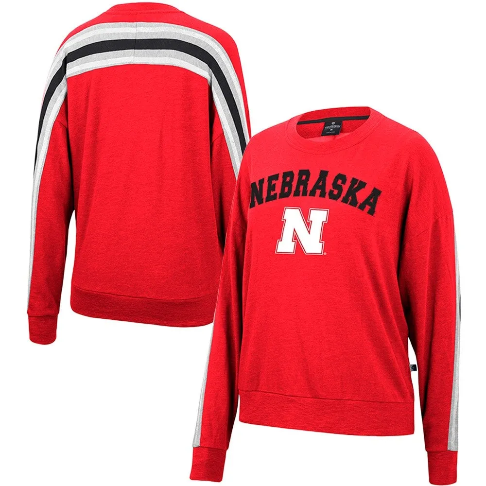 Colosseum Nebraska Team Oversized Pullover Sweatshirt - Women's