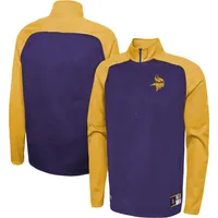 New Era Vikings Combine O-Line Raglan Half-Zip Jacket - Men's