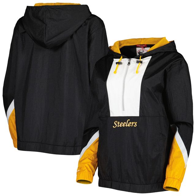 Mitchell & Ness Steelers Half-Zip Windbreaker Hoodie - Women's