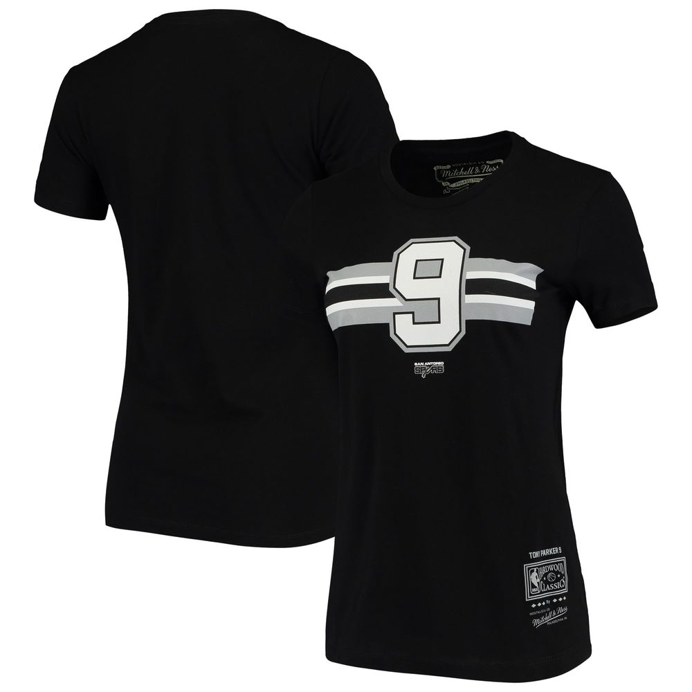 Mitchell & Ness Spurs Team Stripe V-Neck T-Shirt - Women's