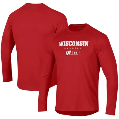 Under Armour Wisconsin Lockup Tech Raglan Long Sleeve T-Shirt - Men's