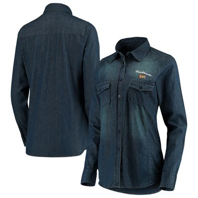 Antigua Blackhawks Outlook Long Sleeve Button-Up Shirt - Women's