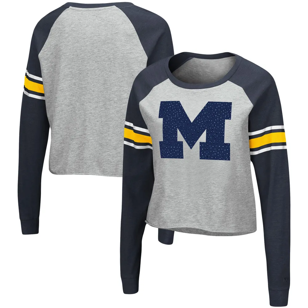 Colosseum Michigan Decoder Pin Raglan Long Sleeve T-Shirt - Women's