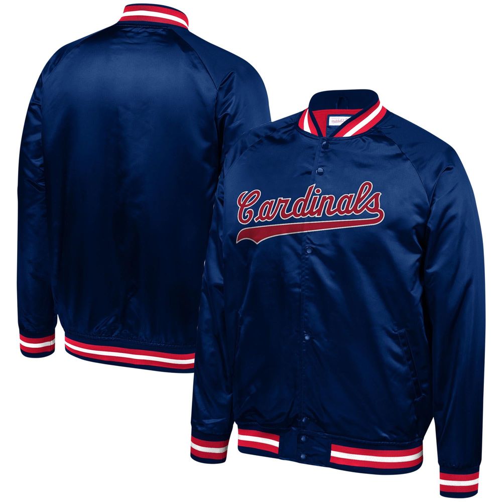 Men's Mitchell & Ness Light Blue St. Louis Cardinals Throw It Back Full-Zip Windbreaker Jacket Size: Medium