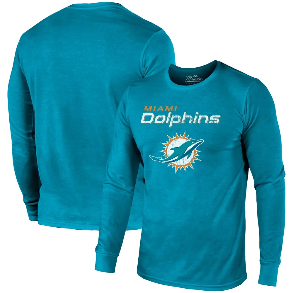 Majestic Threads Dolphins Lockup Long Sleeve T-Shirt - Men's