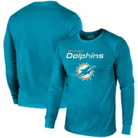 Majestic Threads Dolphins Lockup Long Sleeve T-Shirt - Men's