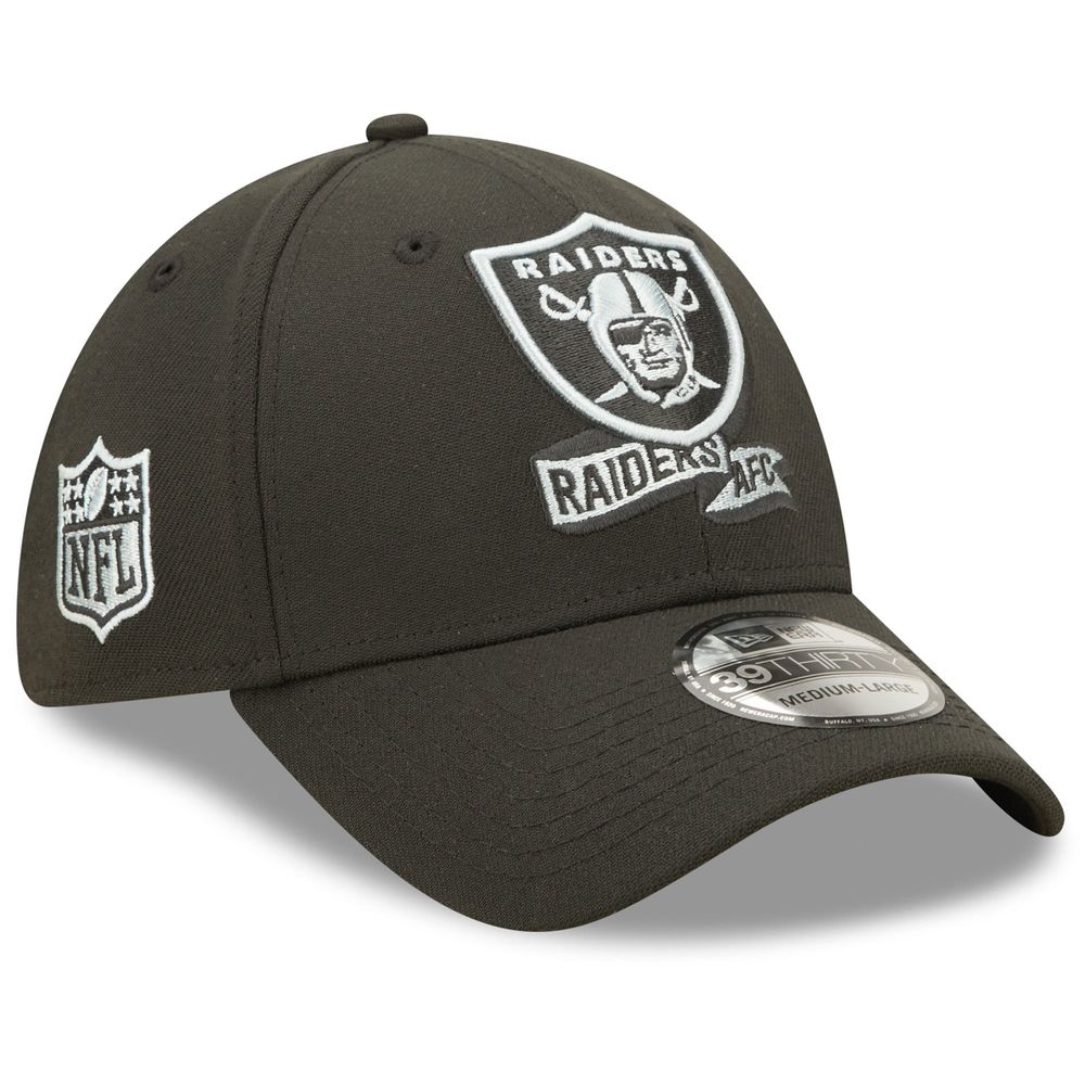 Las Vegas Raiders New Era 2022 NFL Crucial Catch 39THIRTY Coaches Flex Hat  - White/Black