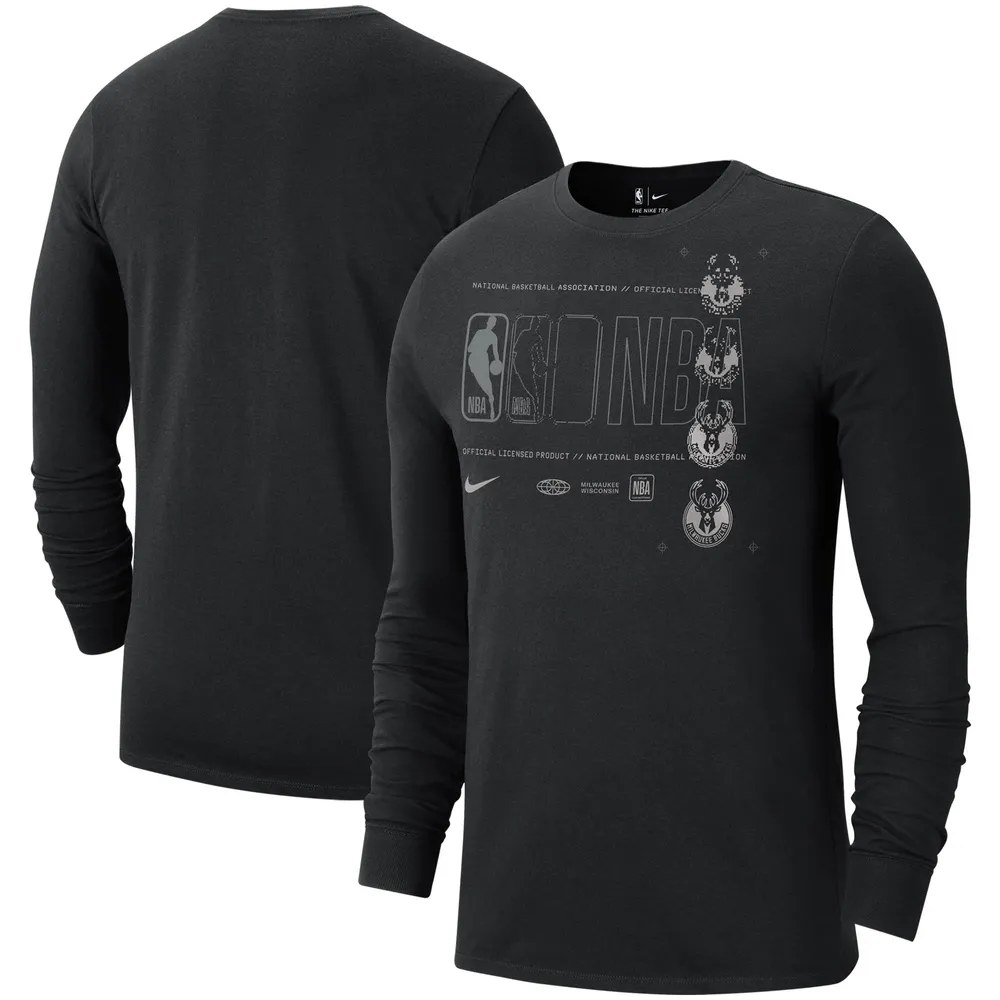 Nike Bucks Courtside Chrome Long Sleeve T-Shirt - Men's