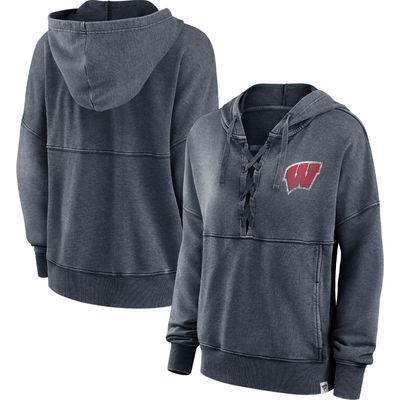 Fanatics Wisconsin Overall Speed Lace-Up Pullover Hoodie - Women's