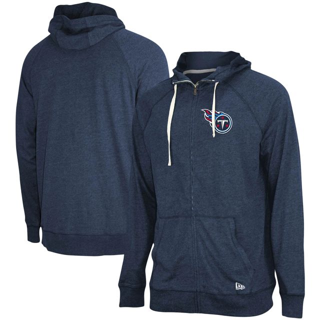 Men's Starter Navy Tennessee Titans Big Joe Plaid Full-Zip Hoodie Jacket Size: Large