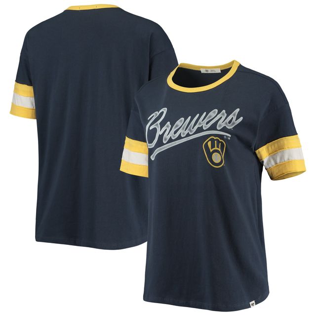 Women's New Era Gold Milwaukee Brewers Jersey V-Neck T-Shirt