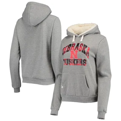 Colosseum Nebraska Plaid Sherpa Pullover Hoodie - Women's