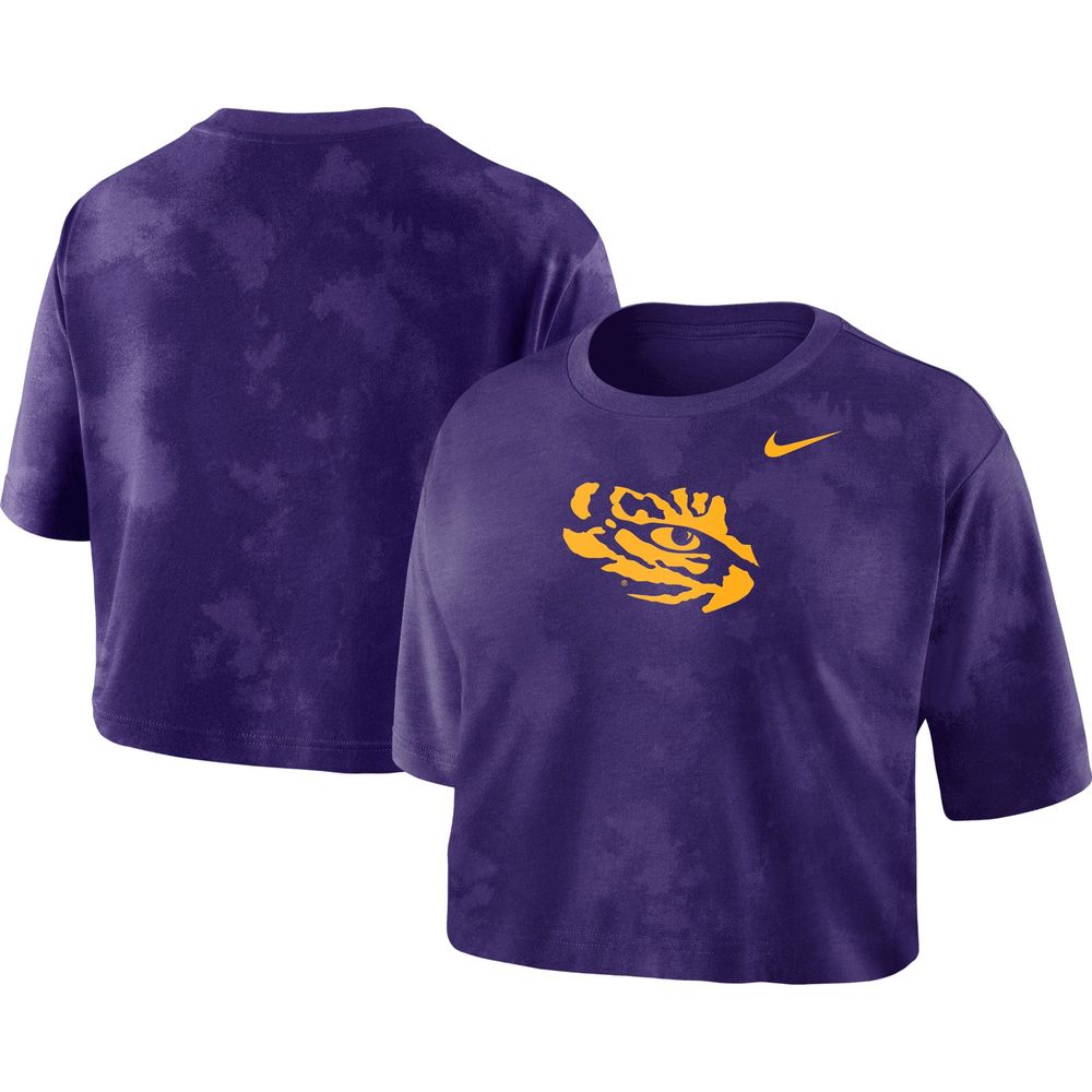 Nike LSU Tie-Dye Cropped T-Shirt - Women's