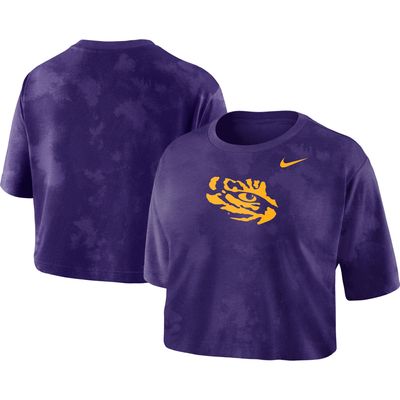 Nike LSU Tie-Dye Cropped T-Shirt - Women's