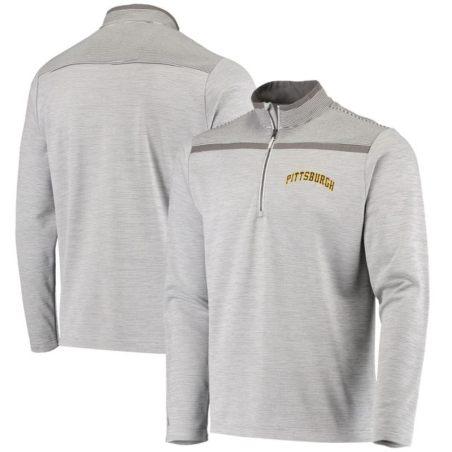 Pittsburgh Pirates Antigua Fortune Big & Tall Quarter-Zip Pullover Jacket - Heather Charcoal