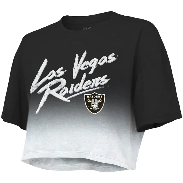 Women's Starter Black Las Vegas Raiders Insight Crop Tri-Blend Long Sleeve T-Shirt Size: Extra Large