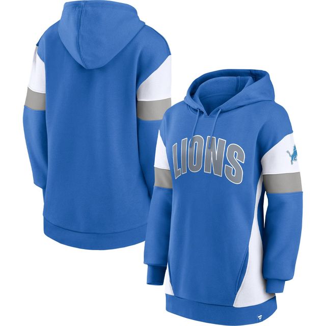 Men's Antigua Black Detroit Lions Logo Victory Pullover Hoodie