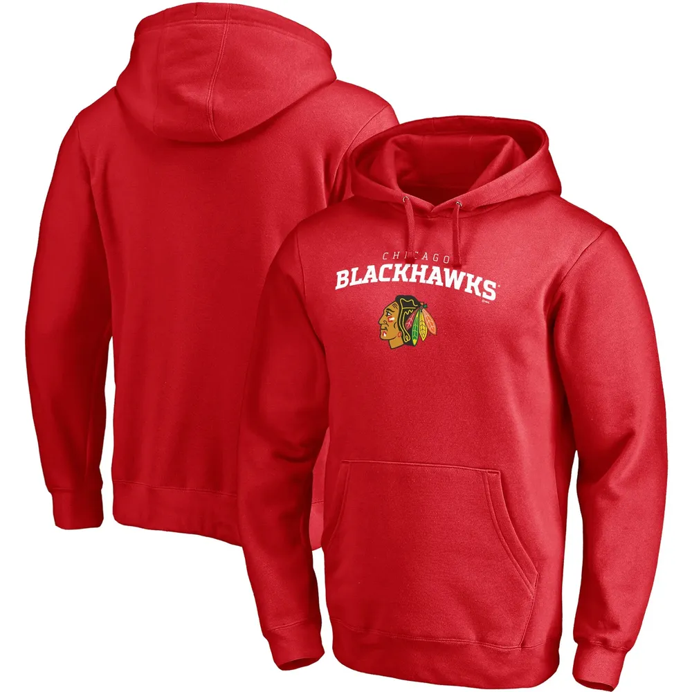 Fanatics Blackhawks Team Lockup Fitted Pullover Hoodie - Men's