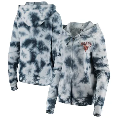 Women's New Era Black New Orleans Saints Tie Dye Fleece Full-Zip Hoodie