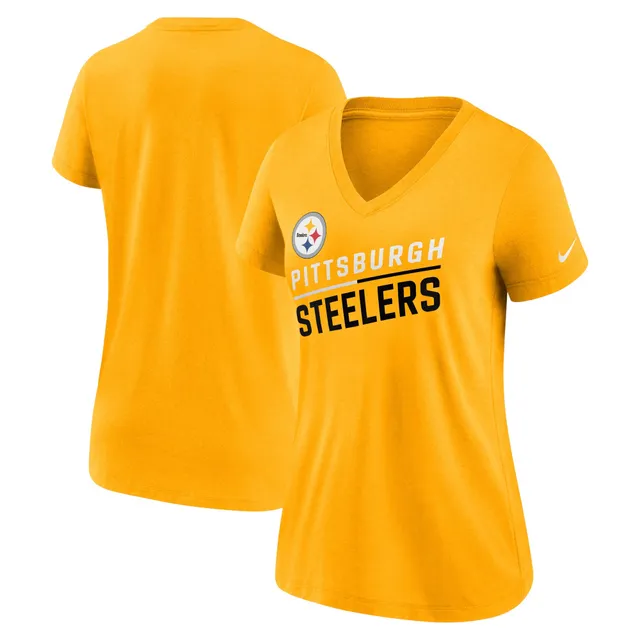 Women's Starter Black Pittsburgh Steelers Insight Crop Tri-Blend Long Sleeve T-Shirt Size: Medium