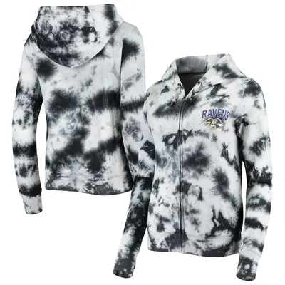 Women's New Era Black Las Vegas Raiders Tie Dye Fleece Full-Zip Hoodie