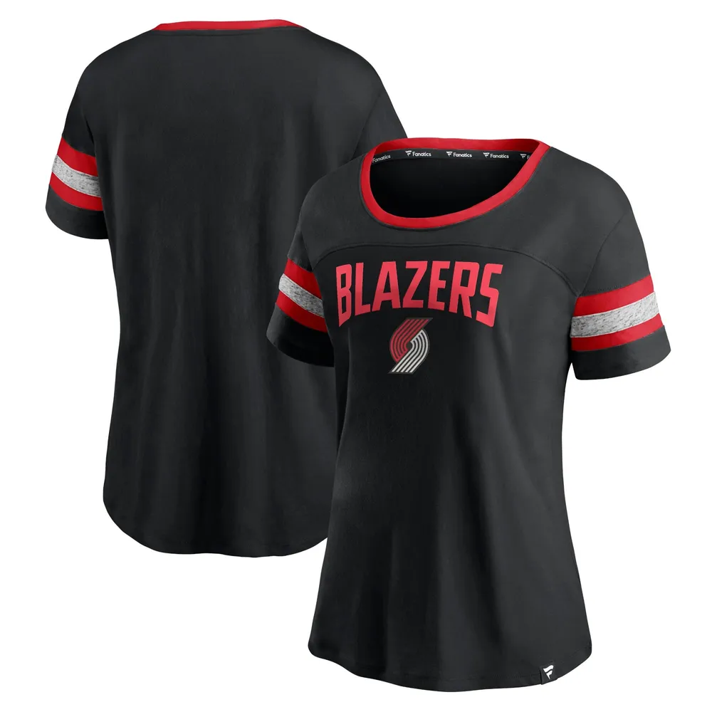 Fanatics Trailblazers Block Party Striped Sleeve T-Shirt - Women's