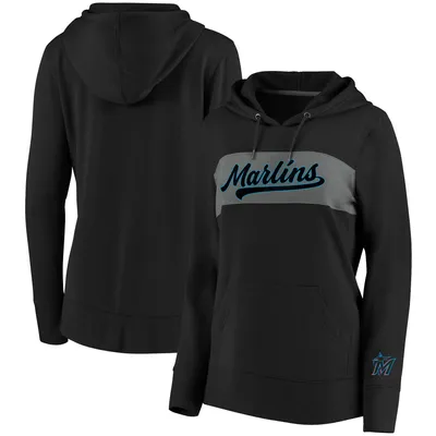 Fanatics Marlins Colorblock Pullover Hoodie - Women's