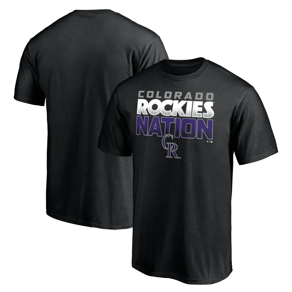 Fanatics Women's Black Colorado Rockies Team Logo Lockup V-Neck T