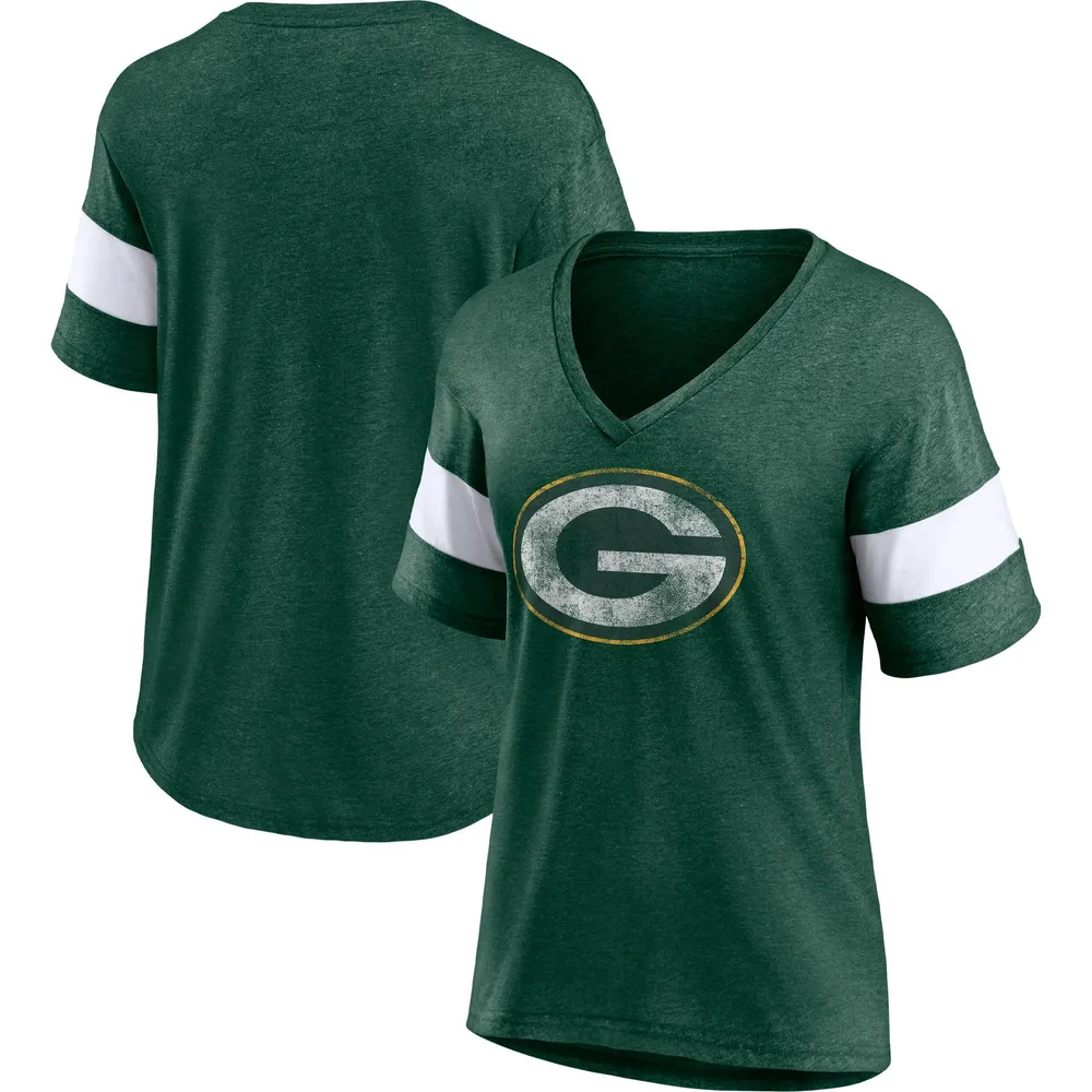 Fanatics Packers Distressed Team V-Neck T-Shirt - Women's