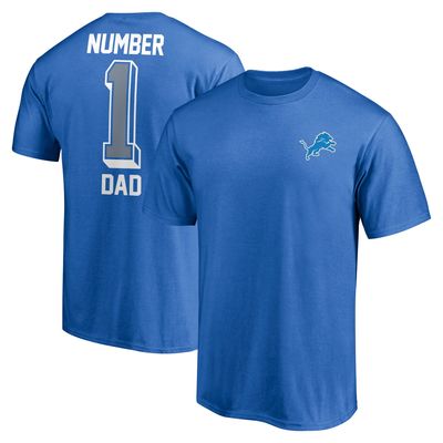 Men's Fanatics Branded Blue Detroit Lions #1 Dad T-Shirt